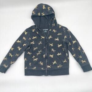 CAT & JACK Girl Zip Up Hoodie Sweatshirt, Unicorn, Size 4T